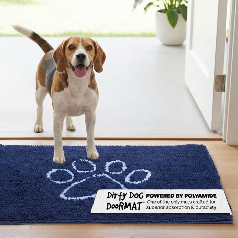Dog Gone Smart Dirty Dog Doormat - Fast Drying Rug with Super Gripper Backing for Clean Floors - Super Absorbent and Machine Washable Mat for Muddy Paws - Bermuda Blue - Image 1
